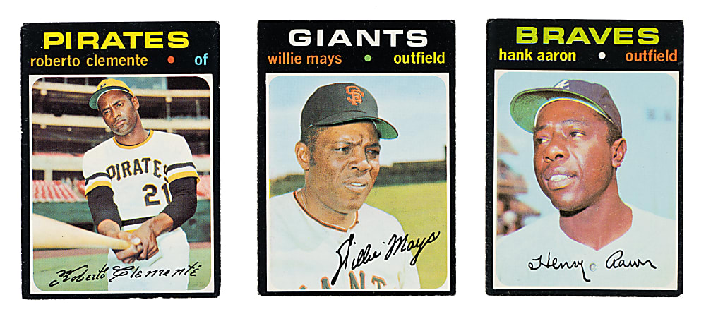 1959 to 1973 Topps and Fleer Hall of Fame Collection (26) Including Willie Mays, Roberto Clemente, and Mickey Mantle
