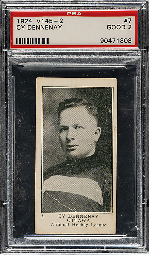 1924-1925 V145-2 William Patterson Hockey #7 Cy Dennen PSA GOOD 2