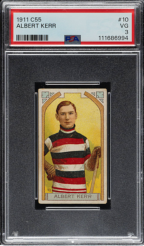 1911-1912 C55 Imperial Tobacco Hockey #10 Albert Kerr PSA VG 3