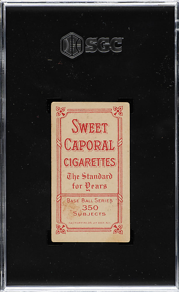 1909-1911 T206 White Border Hal Chase Throwing Dark Cap SGC VG+ 3.5