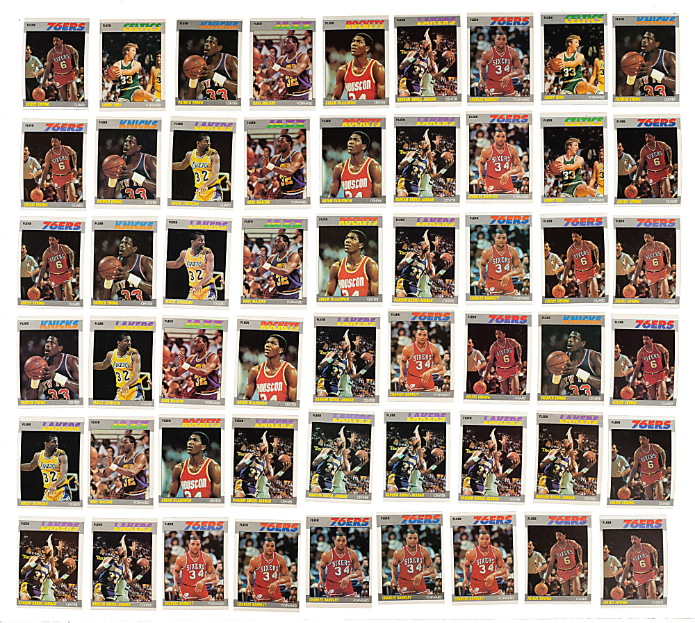 1987-1988 Fleer Basketball Hall of Fame Collection (80) Including Bird, Magic, and Abdul-Jabbar
