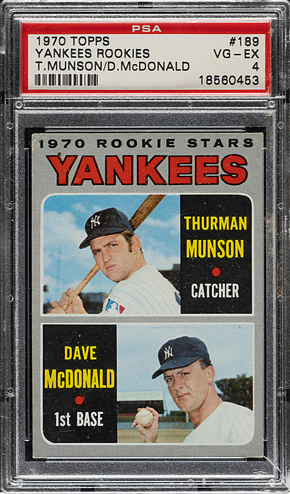 1970 Topps #189 Thurman Munson Rookie PSA VG-EX 4