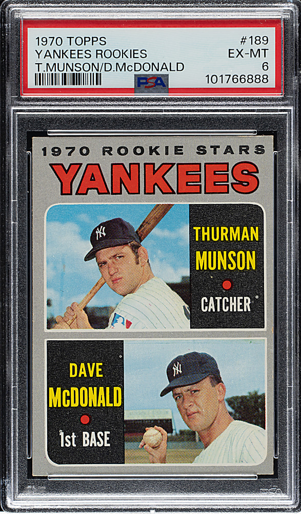 1970 Topps #189 Thurman Munson Rookie PSA EX-MT 6