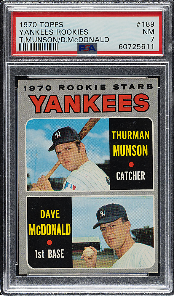1970 Topps #189 Thurman Munson Rookie PSA NM 7