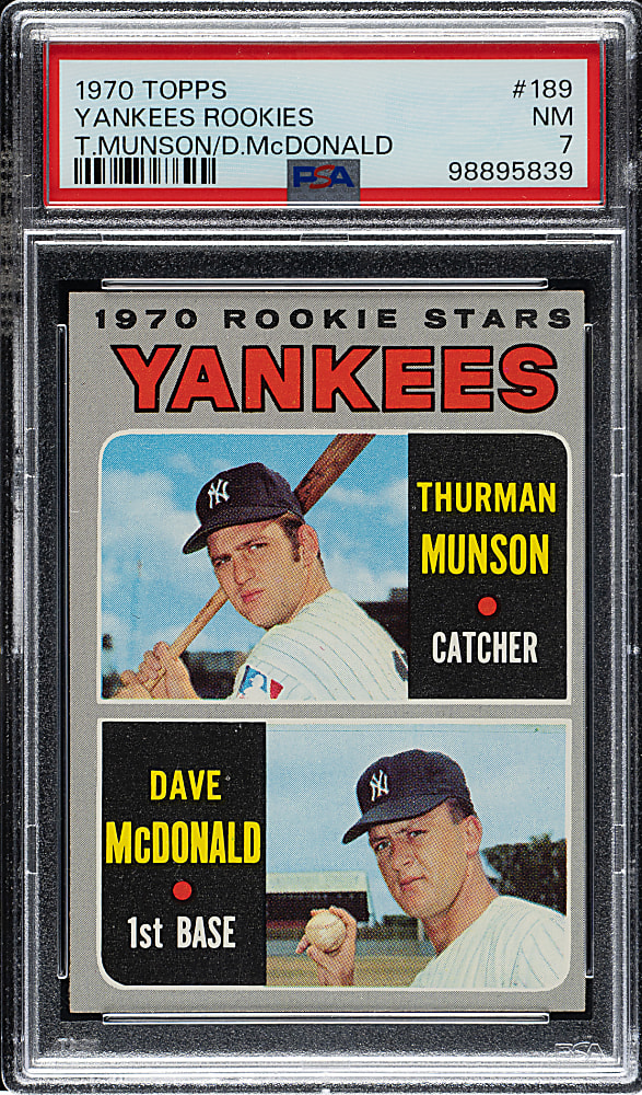 1970 Topps #189 Thurman Munson Rookie PSA NM 7