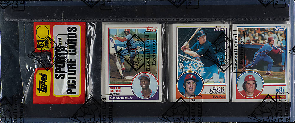 1983 Topps Unopened Rack Pack - Pete Rose on Top - BBCE