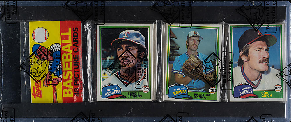 1981 Topps Unopened Rack Pack - Fergie Jenkins on Top - BBCE