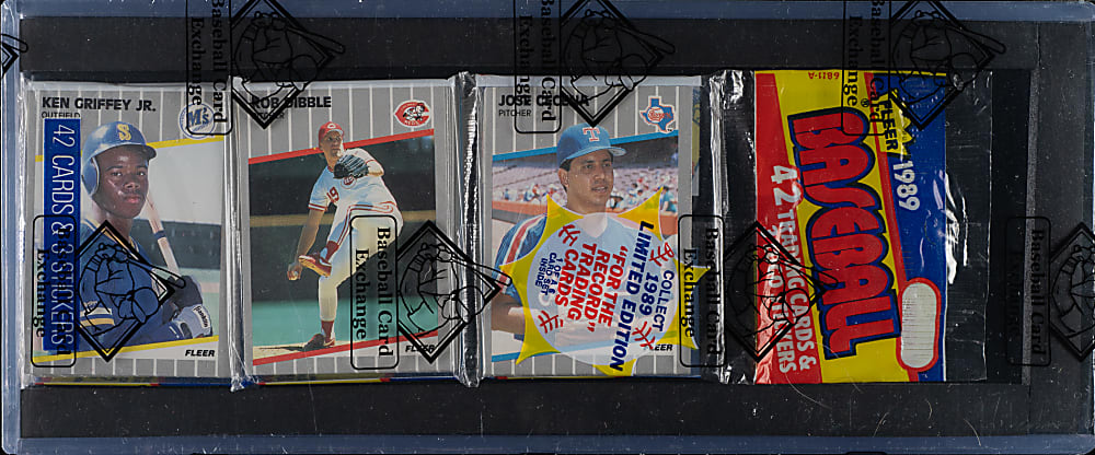 1989 Fleer Unopened Rack Pack - Ken Griffey Jr. Rookie on Top - BBCE