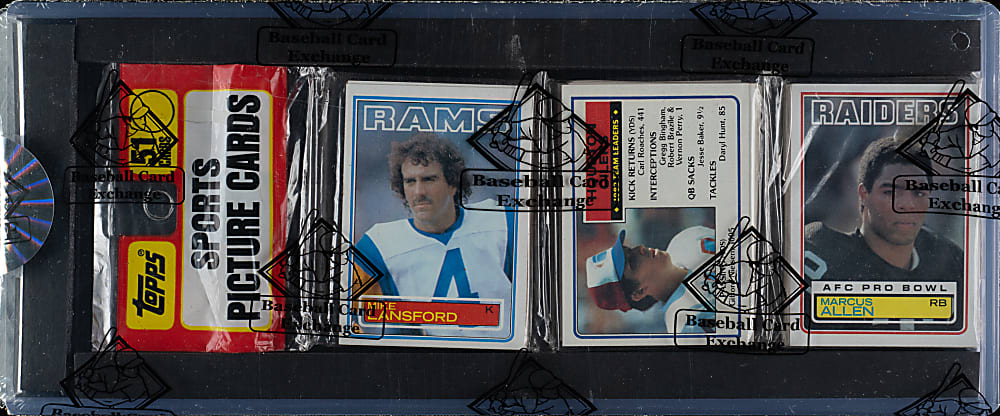 1983 Topps Football Unopened Rack Pack - Marcus Allen Rookie on Top - BBCE