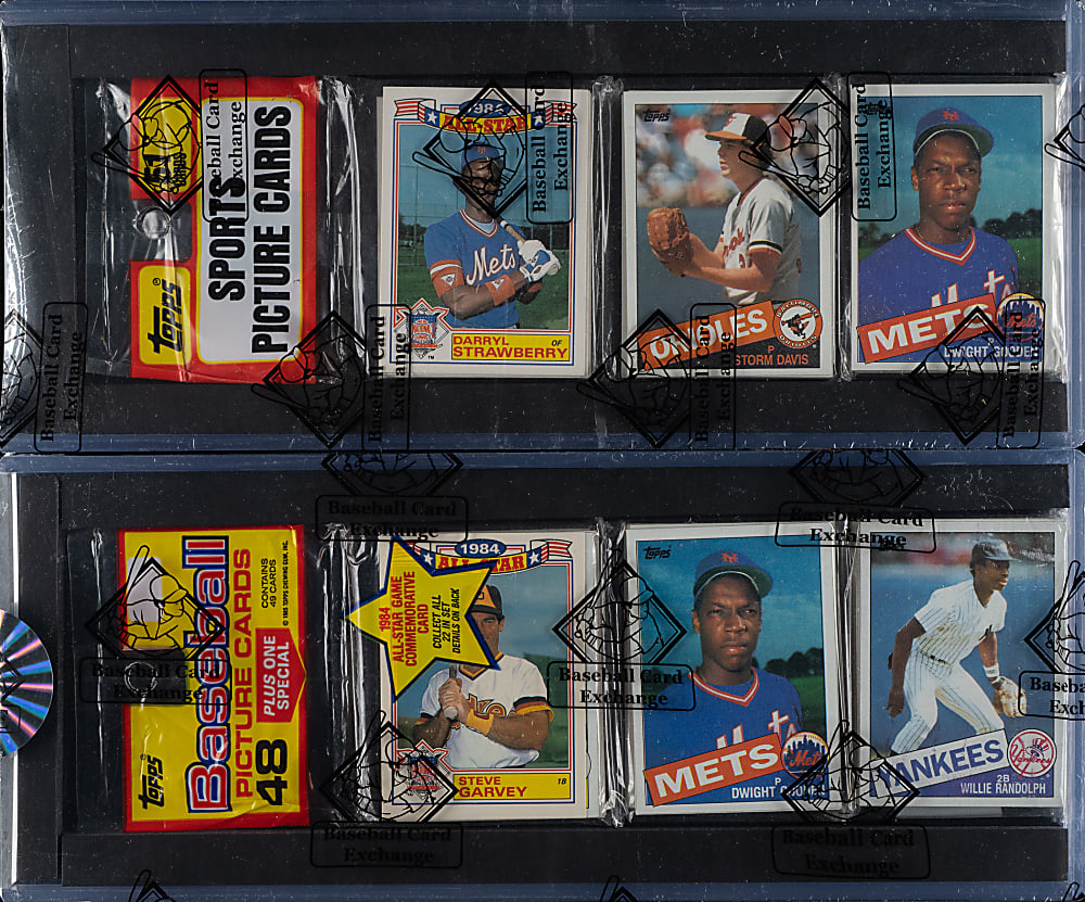 1985 Topps Unopened Rack Pack Pair - Dwight Gooden Rookie on Top - BBCE