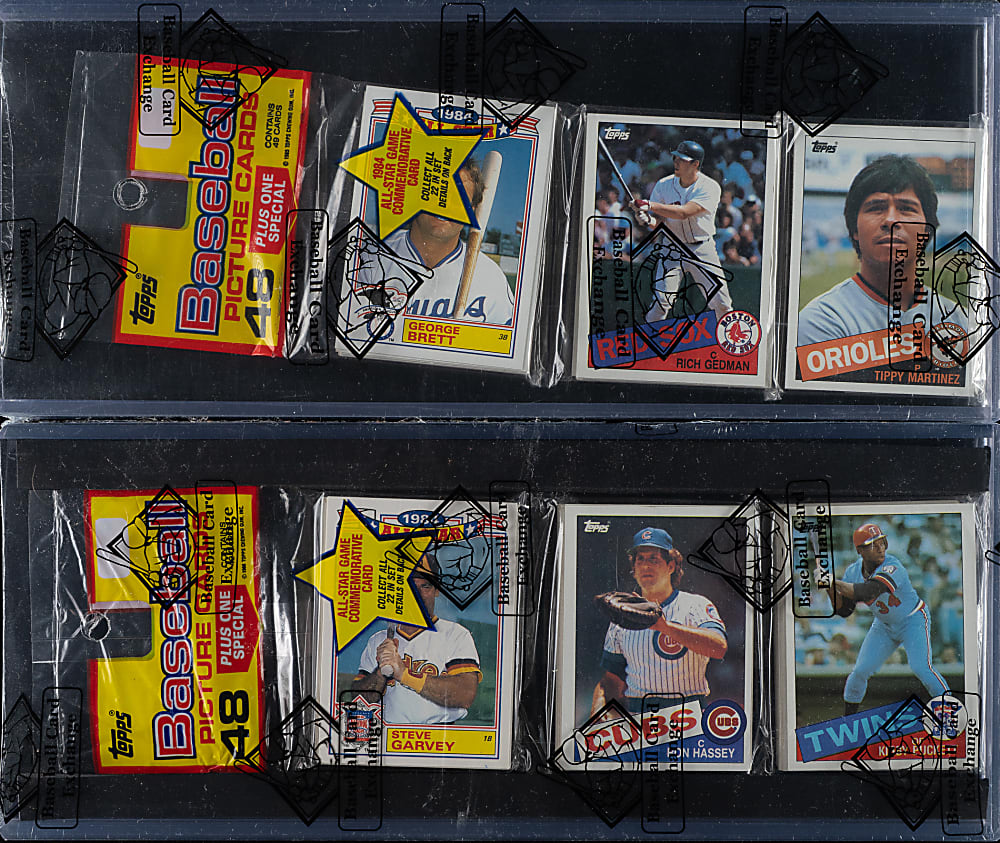 1985 Topps Unopened Rack Pack Pair - Kirby Puckett Rookie on Top and Back - BBCE