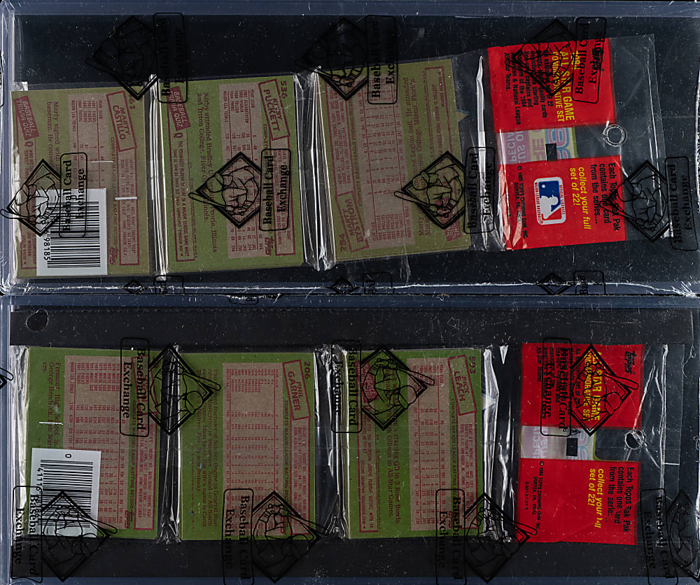 1985 Topps Unopened Rack Pack Pair - Kirby Puckett Rookie on Top and Back - BBCE