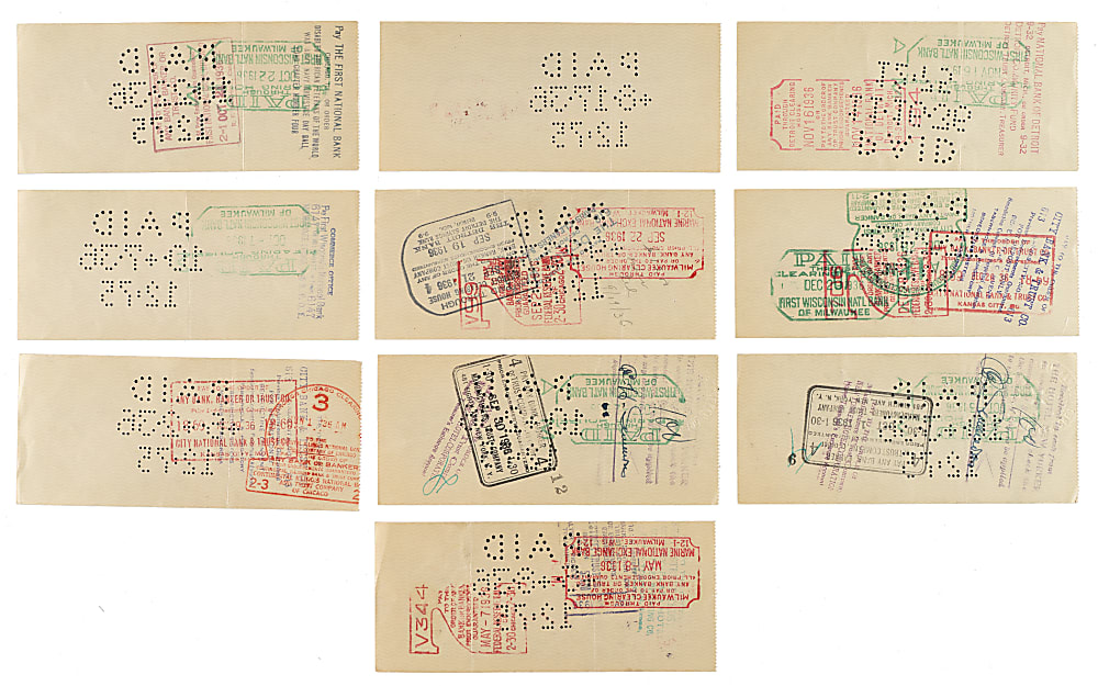 1936 Al Simmons Signed Check Collection (10)