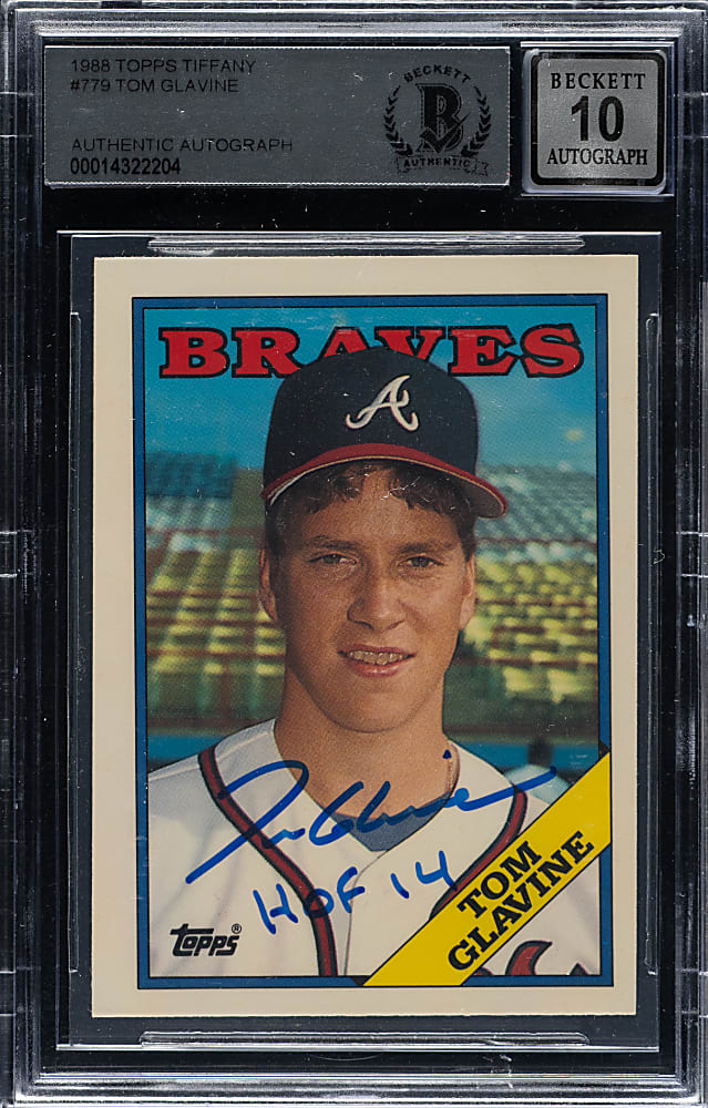 Signed 1988 Topps Tiffany #779 Tom Glavine Rookie Beckett GEM MINT 10