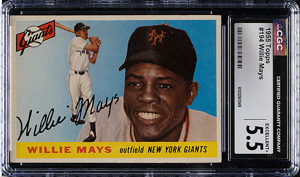 1955 Topps #194 Willie Mays CGC EX+ 5.5