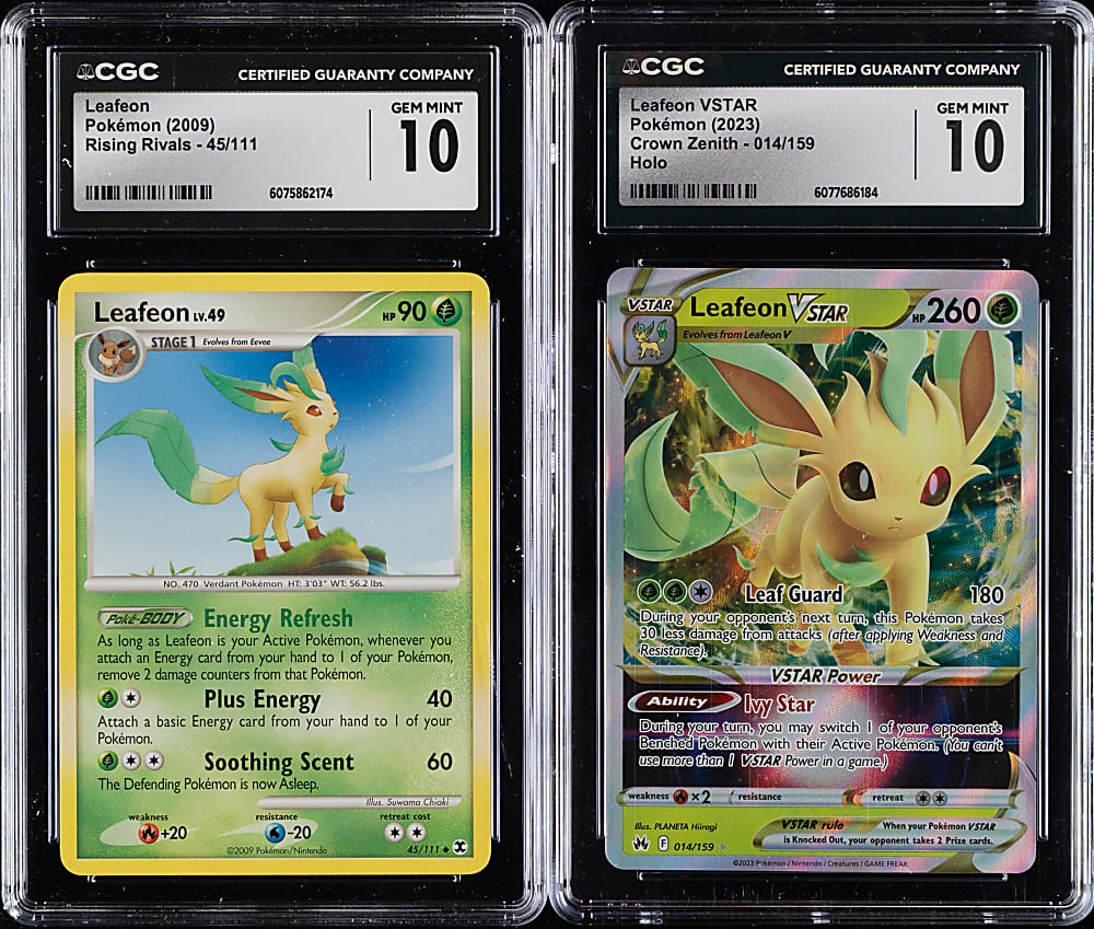 2009 to 2023 Pokemon Leafeon CGC GEM MINT 10 Pair