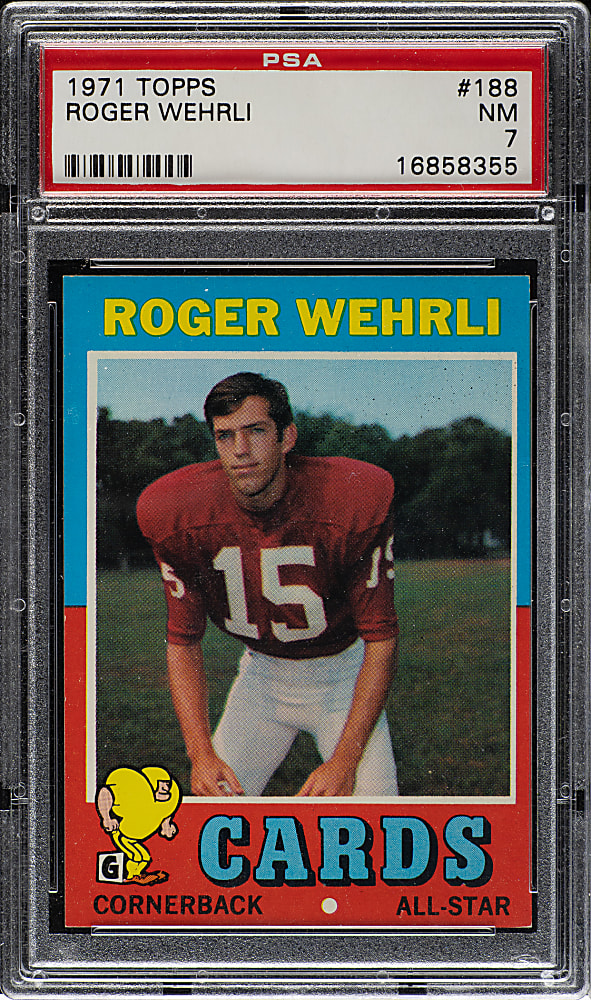 1971 Topps Football #188 Roger Wehrli Rookie PSA NM 7