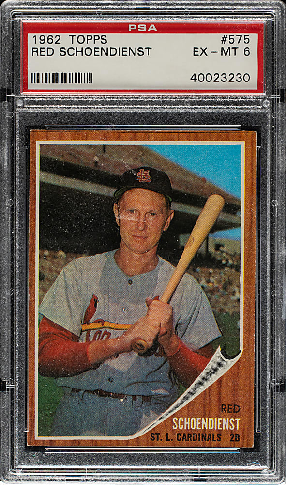 1962 Topps #575 Red Schoendienst PSA EX-MT 6