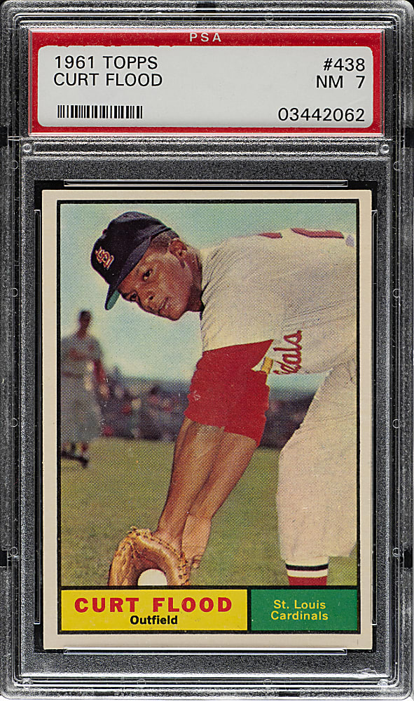 1961 Topps #438 Curt Flood PSA NM 7
