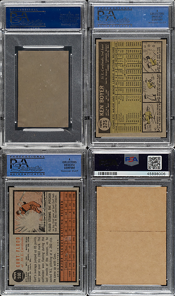 1960 to 1967 Topps and Bazooka PSA-Graded Collection (4) Including Blank Back