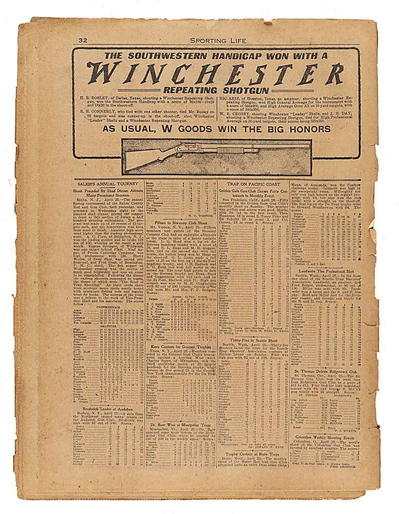 1913 Sporting Life Newspaper with Frank "Home Run" Baker