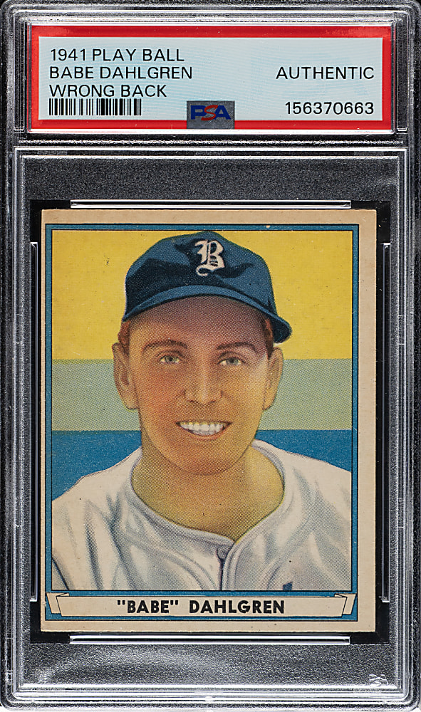 1941 R336 Play Ball #49 Babe Dahlgren Wrong Back PSA Authentic