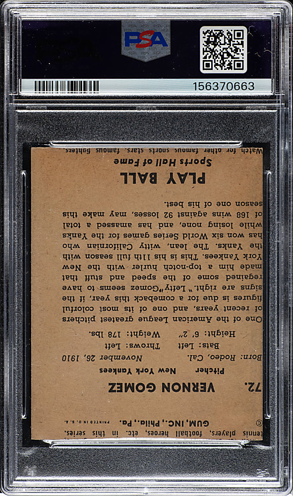 1941 R336 Play Ball #49 Babe Dahlgren Wrong Back PSA Authentic
