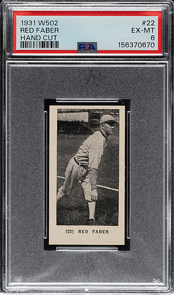 1931 W502 #22 Red Faber PSA EX-MT 6