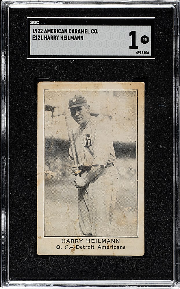 1922 E121 American Caramel (Series of 120) Harry Heilmann SGC POOR 1