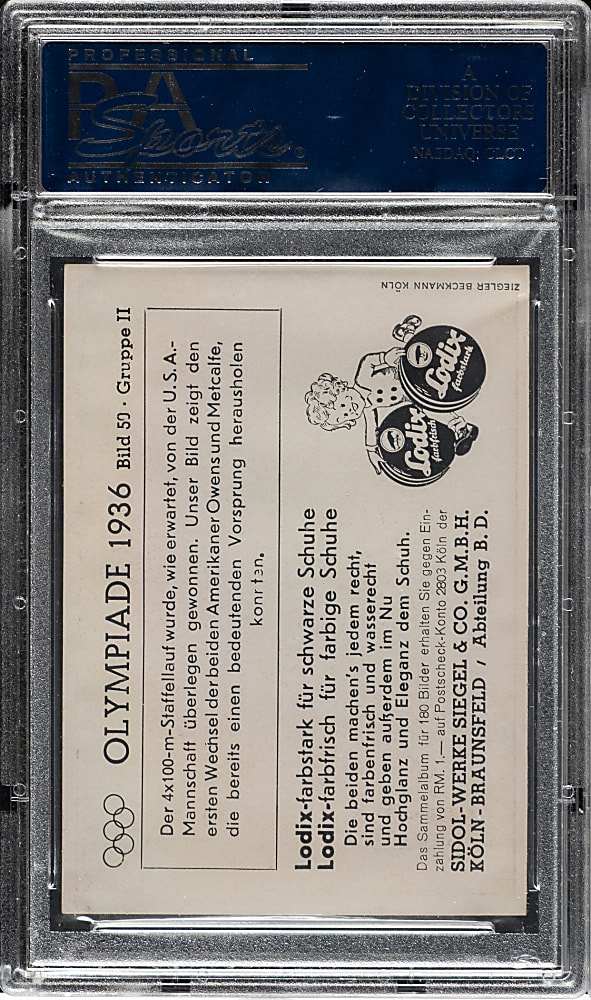 1936 Sidol-Werke Siegel Olympiade #50 Jesse Owens PSA EX+ 5.5