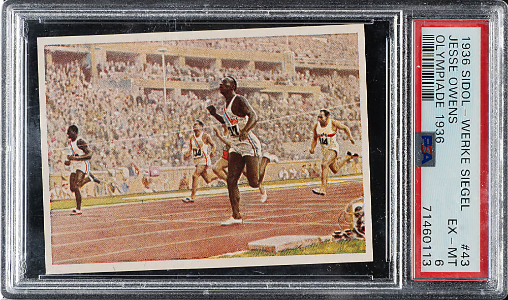 1936 Sidol-Werke Siegel Olympiade #43 Jesse Owens PSA EX-MT 6
