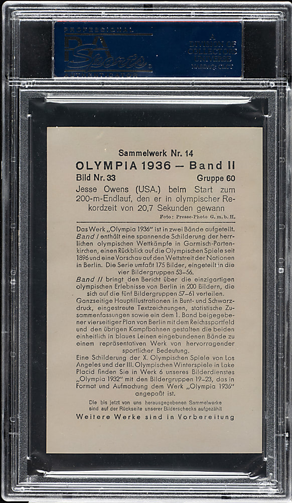 1936 Reemstma Cigarettes Olympia Band II #33 Jesse Owens PSA NM 7