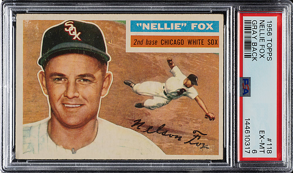 1956 Topps #118 Nellie Fox Gray Back PSA EX-MT 6