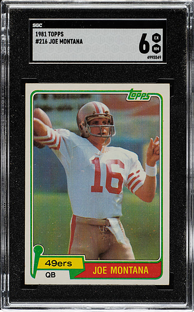 1981 Topps Football #216 Joe Montana Rookie SGC EX/NM 6