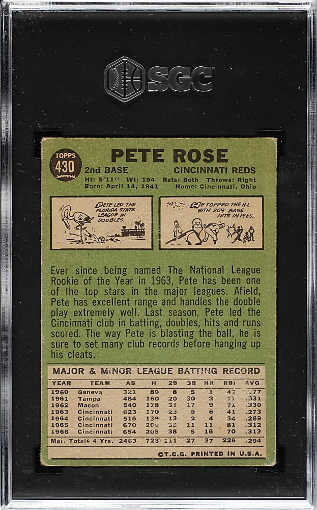 1967 Topps #430 Pete Rose SGC VG+ 3.5
