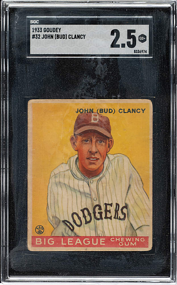 1933 R319 Goudey #32 Bud Clancy SGC GOOD+ 2.5