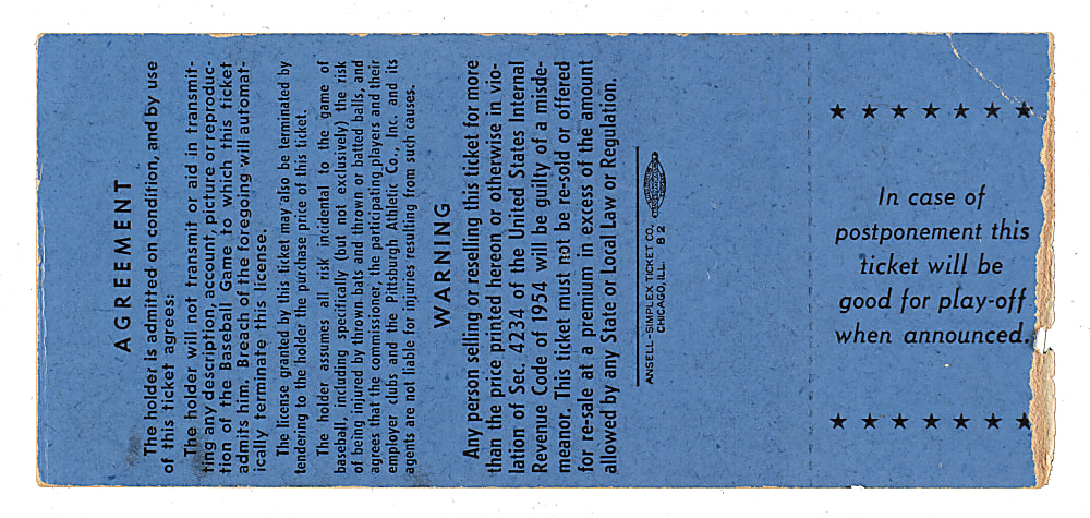 1959 All-Star Game Ticket Stub - Forbes Field
