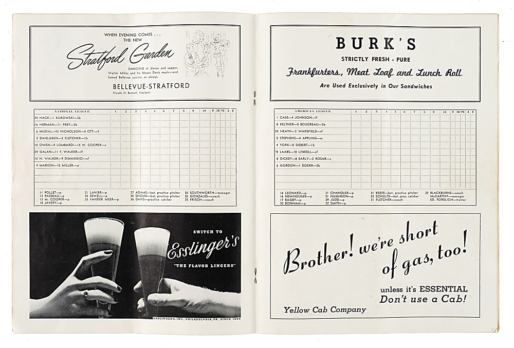 1943 MLB All-Star Game Program