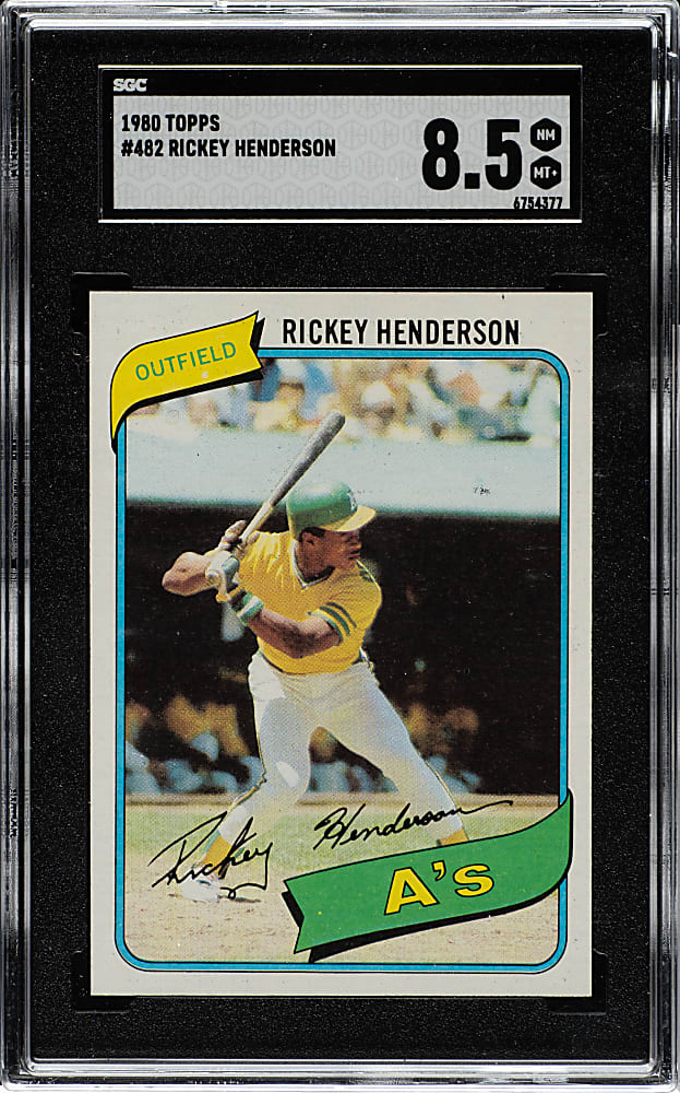 1980 Topps #482 Rickey Henderson Rookie SGC NM/MT+ 8.5