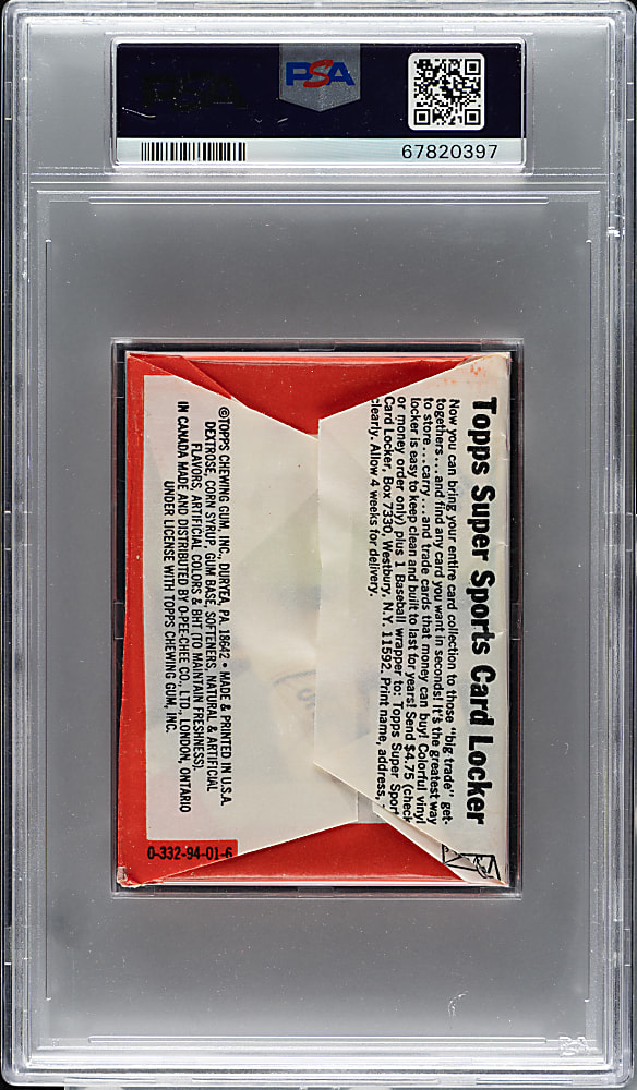 1976 Topps Unopened Wax Pack PSA EX-MT 6