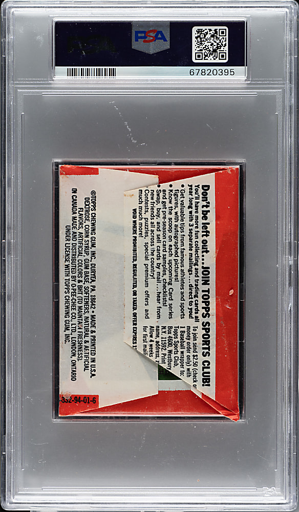1976 Topps Unopened Wax Pack PSA NM 7