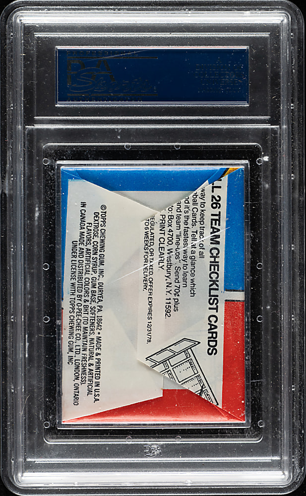 1977 Topps Unopened Wax Pack PSA NM-MT 8