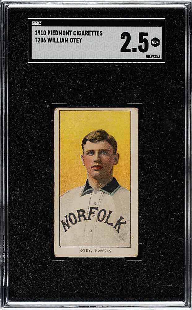 1909-1911 T206 White Border William Otey Southern Leaguer SGC GOOD+ 2.5