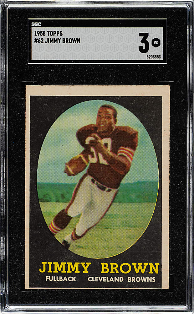 1958 Topps Football #62 Jim Brown Rookie SGC VG 3