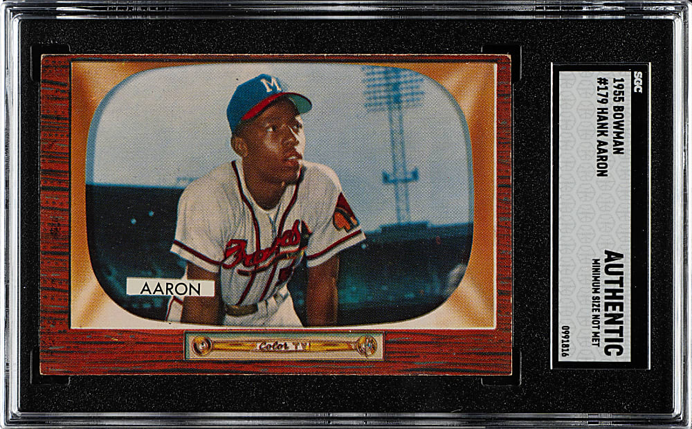1955 Bowman #179 Hank Aaron SGC Authentic