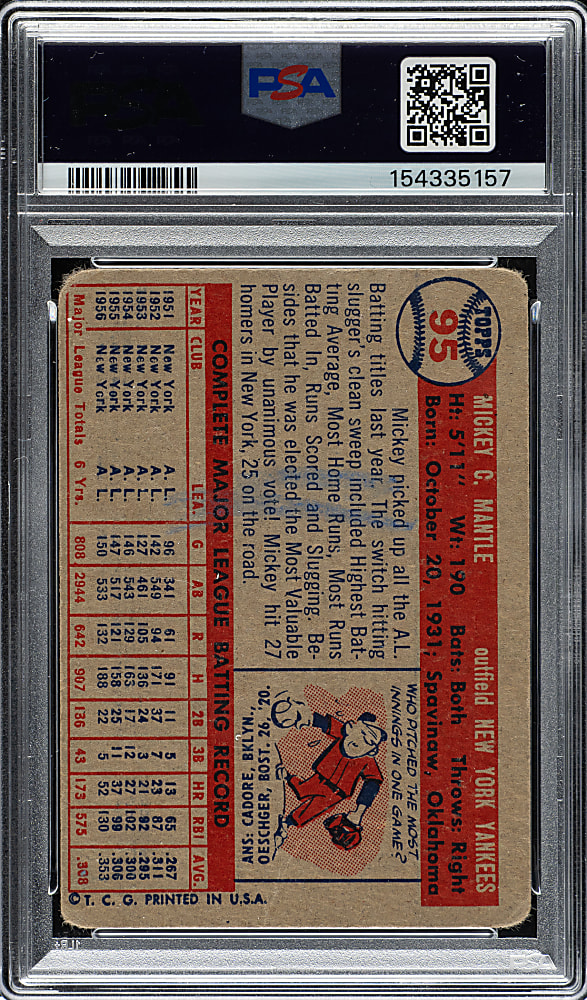 1957 Topps #95 Mickey Mantle PSA POOR 1 (MK)