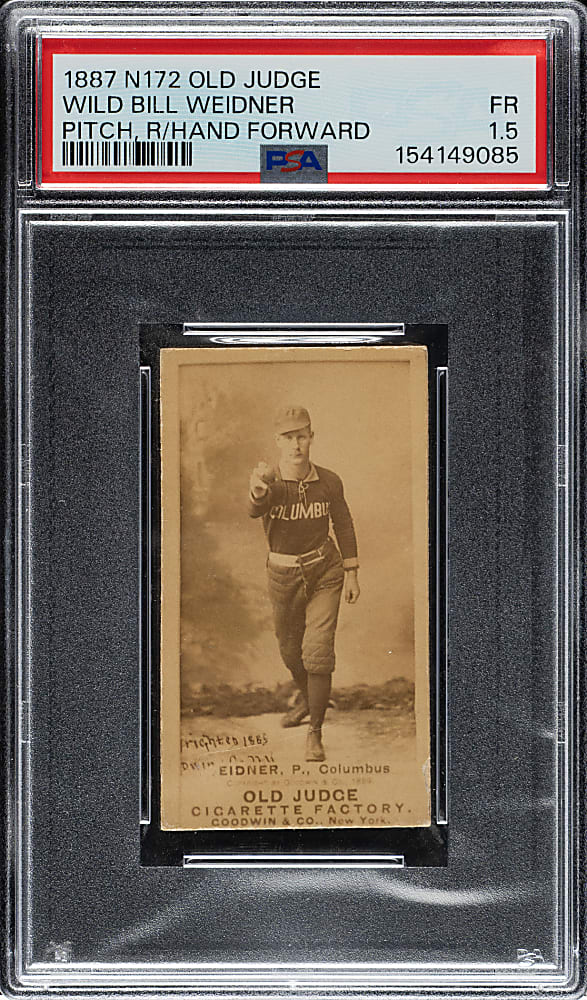 1889 N172 Old Judge Wild Bill Weidner PSA FAIR 1.5