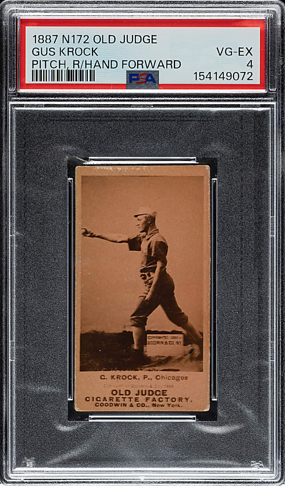1889 N172 Old Judge Gus Krock PSA VG-EX 4