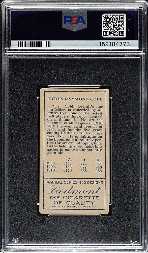 1911 T205 Gold Border Ty Cobb PSA GOOD+ 2.5