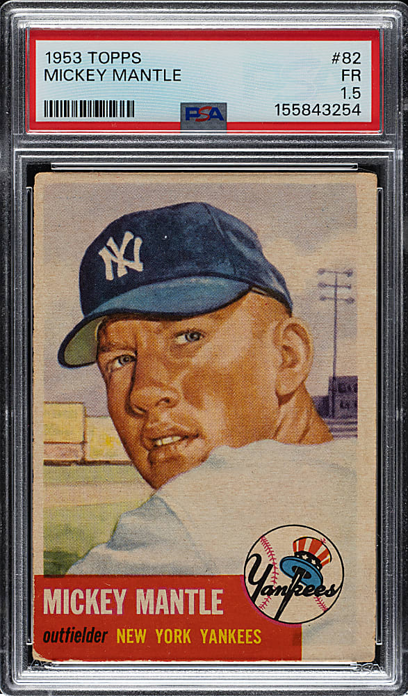 1953 Topps #82 Mickey Mantle PSA FAIR 1.5